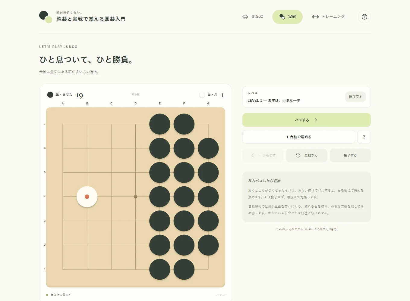 絶対挫折しない。純碁と実戦で覚える囲碁入門 - 1